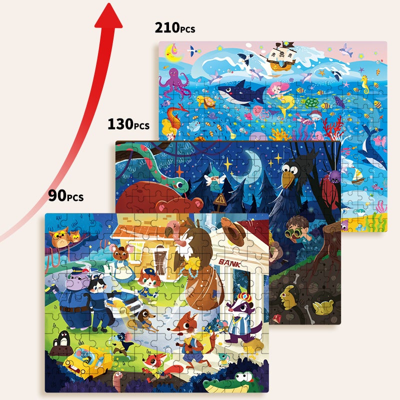 New Children'S Puzzle Canned Jigsaw Puzzle Toys 90/120/120 Kindergarten Theme Small Gift - Image 3